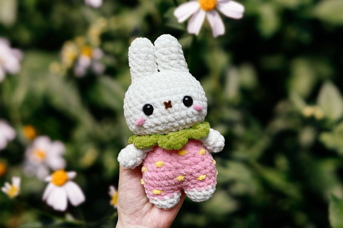 Crochet Strawberry Miffy Bunny Free Crochet Pattern and Tutorial